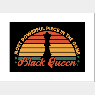 Most Powerful Piece In The Game Funny Gift Idea For black Queen Posters and Art